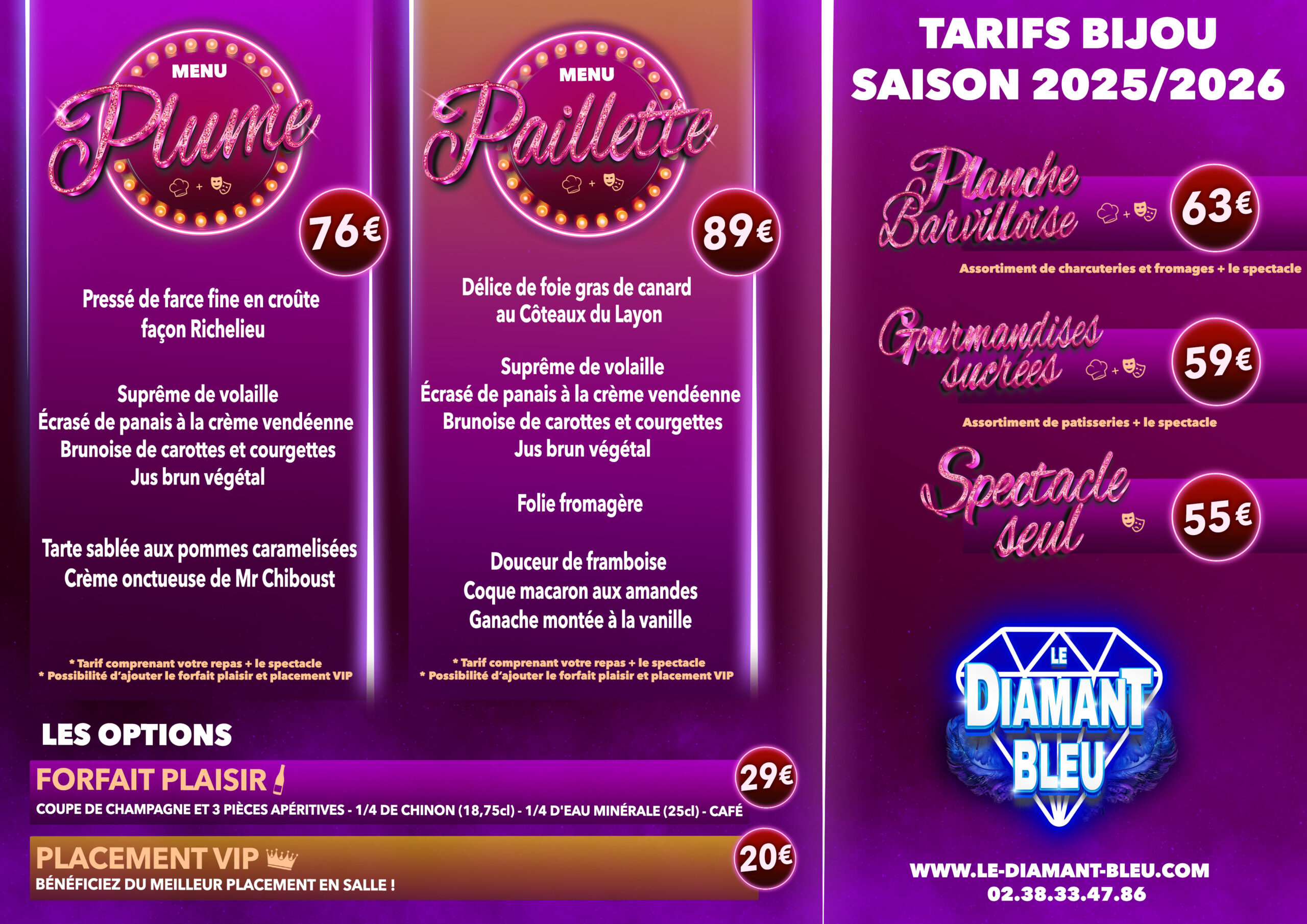 TARIFS MENU